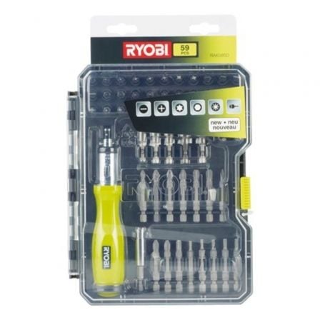 Estuche de 59 Puntas para Atornillar Ryobi RAK59SD / Incluye Destornillador_0