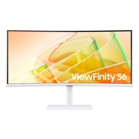 Monitor Profesional Ultraparonámico Curvo Samsung ViewFinity S6 S34C650TAU 34"/ UWQHD/ Multimedia/ Regulable en altura/ Blanco_0