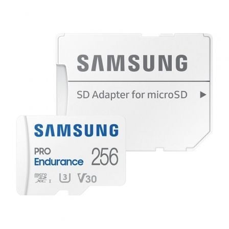 Tarjeta de Memória Samsung / Pro Endurance 256GB / microSD XC / Classe 10 / 100MBs / Adaptador
