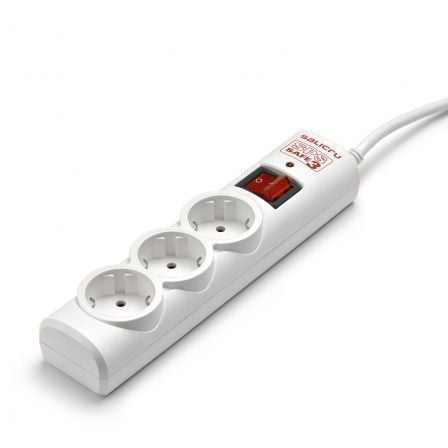 Regleta con interruptor Salicru SPS SAFE 3/ 3 Tomas de corriente/ Cable 1.5m/ Blanca_0
