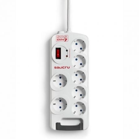 Regleta con interruptor Salicru SAFE 7/ 7 Tomas de corriente/ Cable 1.8m/ Blanca_0