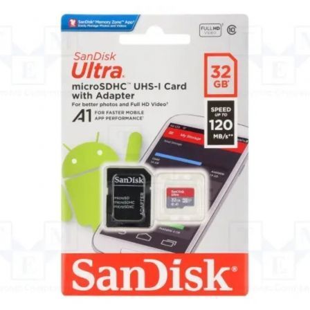 Memory card SanDisk Ultra Android microSDXC 32GB 120MB/s A1 Cl.10 UHS-I (SDSQUA4-032G-GN6MA)_0