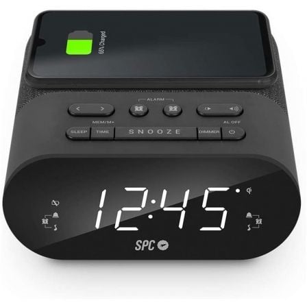 Despertador SPC Frodi QI/ Radio FM/ Base de carga Inalámbrica_0