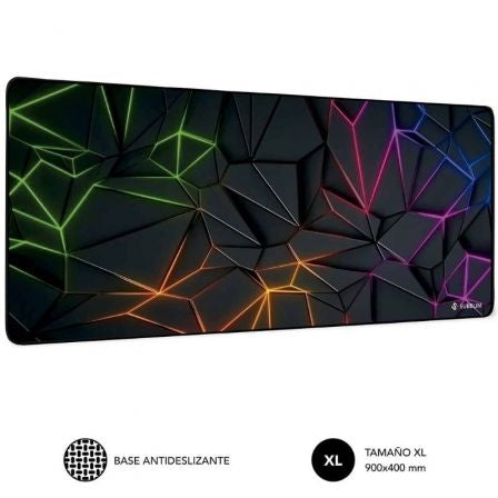 SUBBLIM Neon Obsidian XL Alfombrilla de ratón para juegos Negro, Multicolor_0