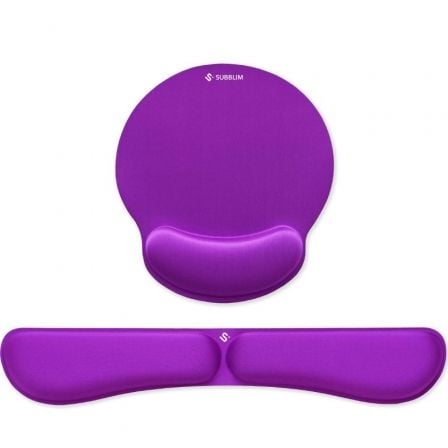 Pack de Reposamuñecas y Alfombrilla Ergonómica Subblim Ergo MemoryFlex/ Púrpura_0