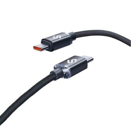 Cable USB 2.0 Tipo-C Subblim Optimus/ USB Tipo-C Macho - USB Tipo-C Macho/ Hasta 60W/ 480Mbps/ 1m/ Negro_0