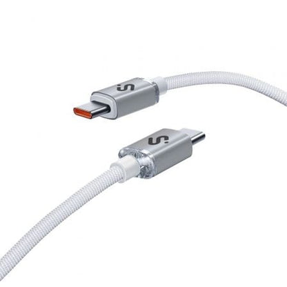 Cable USB 2.0 Tipo-C Subblim Optimus/ USB Tipo-C Macho - USB Tipo-C Macho/ Hasta 60W/ 480Mbps/ 2m/ Blanco_1