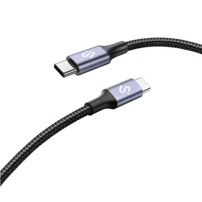 Cable USB 2.0 Tipo-C Subblim Plus/ USB Tipo-C Macho - USB Tipo-C Macho/ Hasta 100W/ 480Mbps/ 1m/ Negro_1