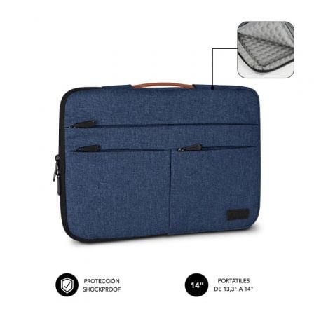 Funda Subblim Air Padding 360 Sleeve para Portátiles hasta 14"/ Azul_0