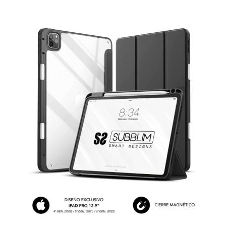 Funda Subblim Clear Shock Case para iPad Pro 12.9" 2022-21-20/ Negra_0