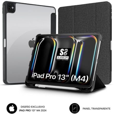 Funda Subblim Clear Shock Case para iPad Pro 12.9" 2024 M4/ Negra_0