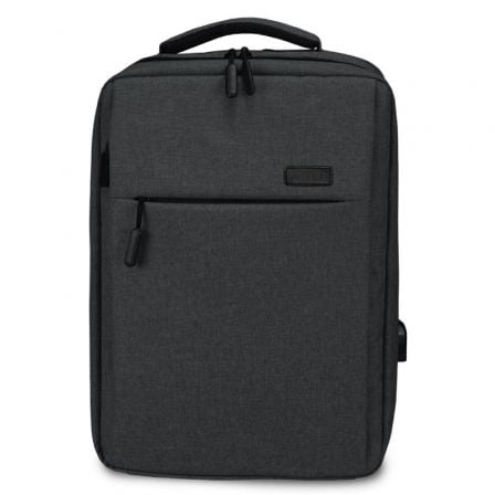 Mochila Subblim Traveller Airpadding Backpack para Portátiles hasta 15.6"/ Puerto USB/ Gris_0