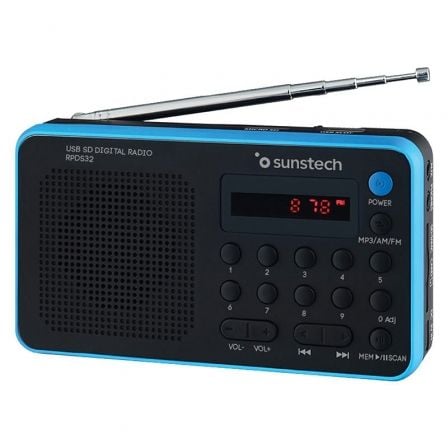 Radio Portátil Sunstech RPDS32BL/ Negra y Azul_0