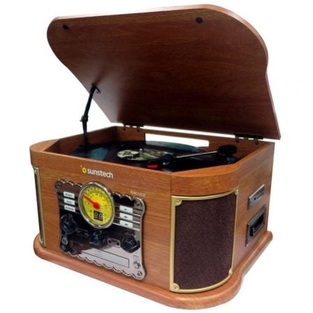 Tocadiscos Sunstech PXRC52CD/ Bluetooth/ Radio FM/ Cassette/ Conversor a MP3_0