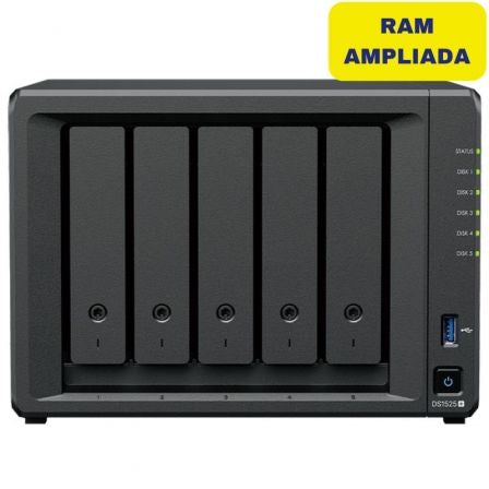 NAS Synology Diskstation DS1525+/ 5 Bahías 3.5"- 2.5"/ 16GB DDR4/ Formato Torre_0