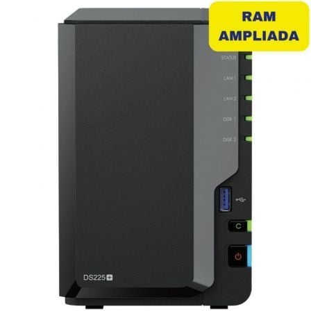 NAS Synology Diskstation DS225+/ 2 Bahías 3.5"- 2.5"/ 6GB DDR4/ Formato Torre_0