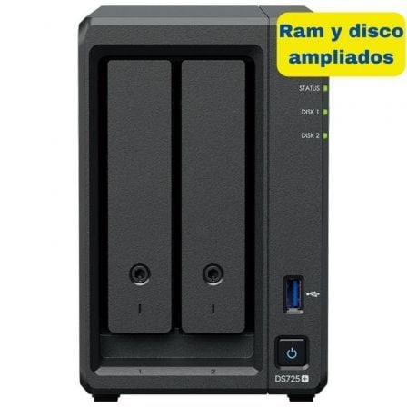 NAS Synology Diskstation DS725+/ 2 Bahías 3.5"- 2.5"/ 8GB DDR4/ 8TB/ Formato Torre_0