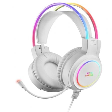 Auriculares Gaming con Micrófono Mars Gaming MHRGB/ Jack 3.5/ Blancos_0