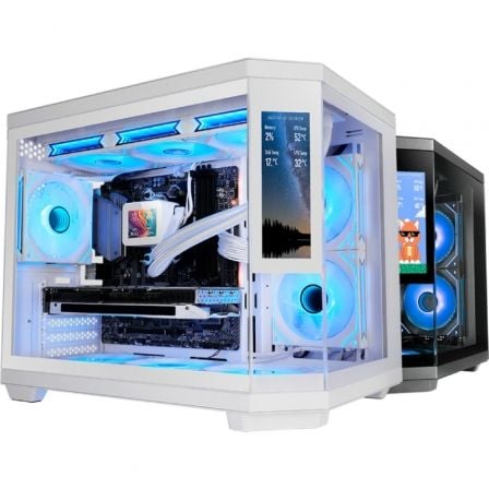 Caja Gaming Minitorre Mars Gaming MC-3TCORELCDM/ Blanca_0