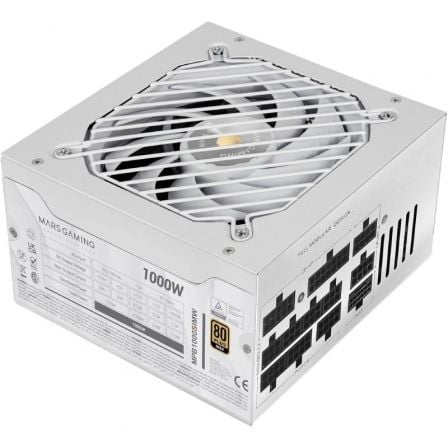 Fuente de Alimentación Mars Gaming MPB1000SIM/ 1000W/ Ventilador 14cm/ 80 Plus Gold/ Blanca_0