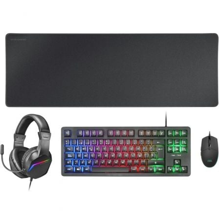 Pack Gaming Mars Gaming MCP-RGB3/ Teclado RGB + Ratón Óptico + Alfombrilla XXL + Auriculares_0