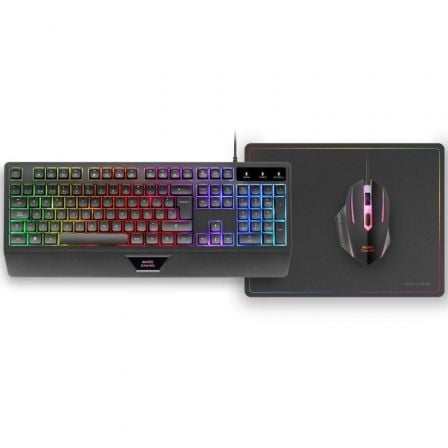 Pack Gaming Mars Gaming MCP124/ Teclado H-MECH  + Ratón Óptico + Alfombrilla/ Negro_0