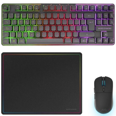Pack Gaming Mars Gaming MCPWTKL/ Teclado Inalámbrico + Ratón Inalámbrico + Alfombrilla_0