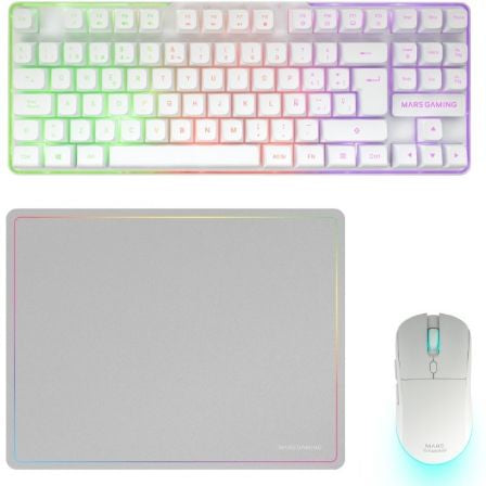 Pack Gaming Mars Gaming MCPWTKL/ Teclado Inalámbrico + Ratón Inalámbrico + Alfombrilla_0