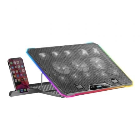 Soporte Refrigerante Mars Gaming MNBC13 para Portátiles hasta 17"/ Iluminación LED_0