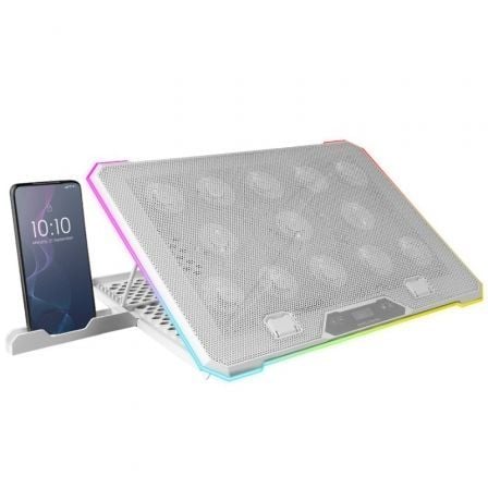 Soporte Refrigerante Mars Gaming MNBC13 para Portátiles hasta 17"/ Iluminación LED_0