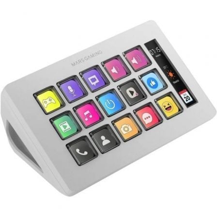 Stream Deck Slim Mars Gaming / 15 Teclas LCD / Branco / MSD-ONE