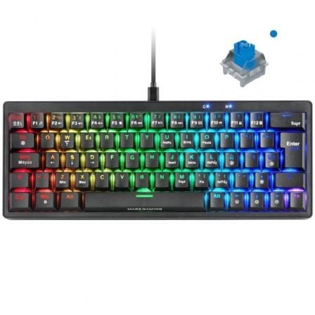 Teclado Gaming Mecánico Mars Gaming MKMINIPRO/ Switch Azul/ Negro_0