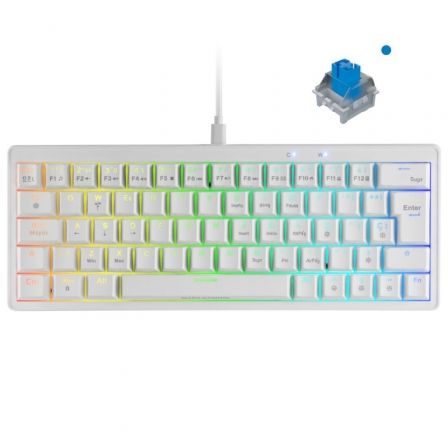 Teclado Gaming Mecánico Mars Gaming MKMINIPRO/ Switch Azul/ Blanco_0
