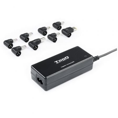 Cargador de Portátil TOOQ TQLC-65BS02AT / 65W / Automático / 8 Conectores / 1 USB / Preto