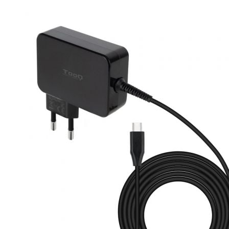 Cargador de Portátil TooQ / 90W / USB Tipo-C / Preto / TQLC-USBCGAN90PD