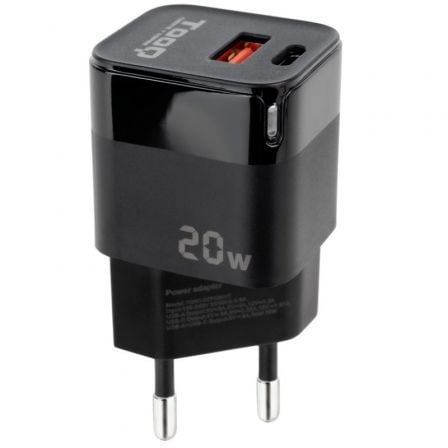 Cargador de Pared TooQ TQWC-QCPD20/ 1xUSB Tipo-C/ 1xUSB/ 20W_0