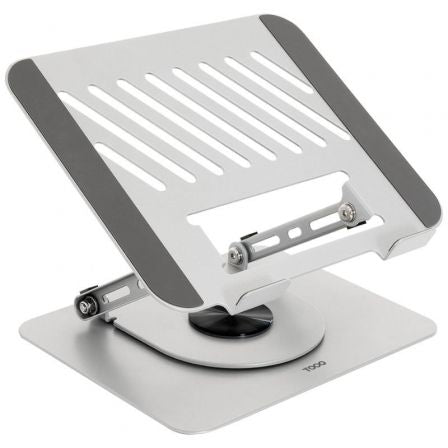 TooQ Soporte Elevador con rotación 360° y ajustable, para dispositivos de 11”-17”, Color Plata_0