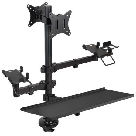 Soporte de Mesa para TPV 2 Monitores TooQ TQPM0003/ Giratorio/ Inclinable/ Rotatorio/ hasta 9kg_0