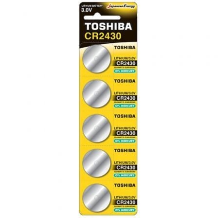 Pack de 5 Pilas de Botón Toshiba CR2430/ 3V/ Alcalinas_0