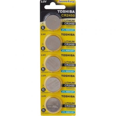 Pack de 5 Pilas de Botón Toshiba CR2450/ 3V/ Alcalinas_0