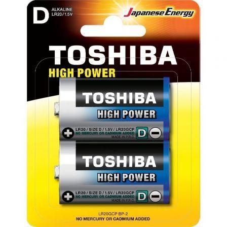 Pack de 2 Pilas D 2 Toshiba LR20/ 1.5V/ Alcalinas_0
