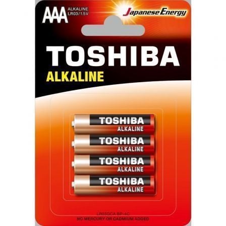 Pack de 4 Pilas AAA Toshiba Alkaline LR03/ 1.5V/ Alcalinas_0
