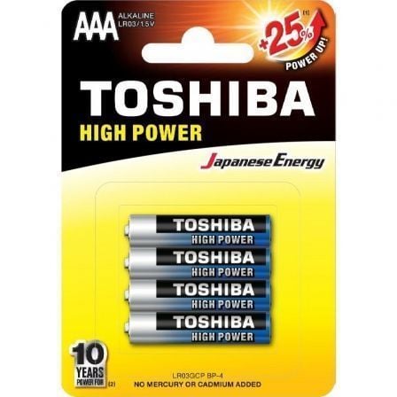 Pack de 4 Pilas AAA Toshiba High Power LR03/ 1.5V/ Alcalinas_0
