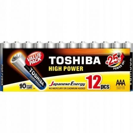 Pack de 12 Pilas AAA Toshiba High Power LR03/ 1.5V/ Alcalinas_0