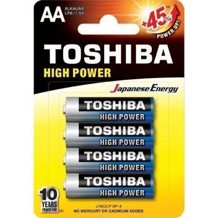 Pack de 4 Pilas AA Toshiba High Power LR6/ 1.5V/ Alcalinas_0