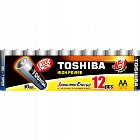 Pack de 12 Pilas AA Toshiba High Power LR6/ 1.5V/ Alcalinas_0