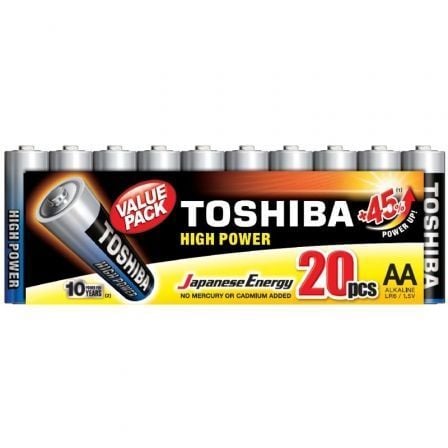 Pack de 20 Pilas AA Toshiba High Power LR6/ 1.5V/ Alcalinas_0
