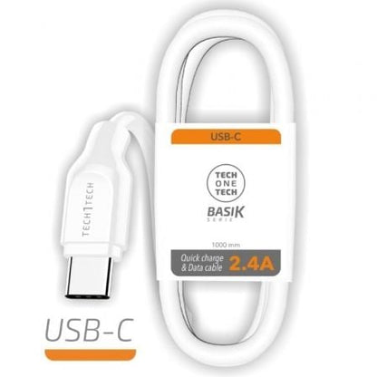 Cable USB Tipo-C Tech One Tech TEC2903/ USB Tipo-C Macho - USB Macho/ 1m/ Blanco_0