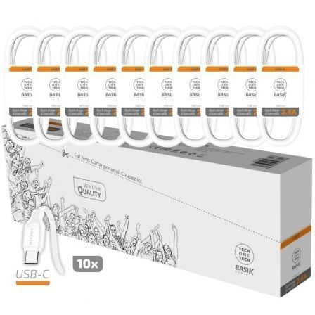 Pack 10 Cables USB 2.0 Tech One / Branco / TEC2953
