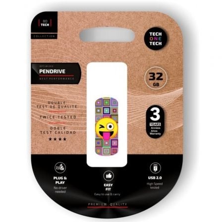 Pendrive 32GB Tech One Tech Emoji guiño USB 2.0_0